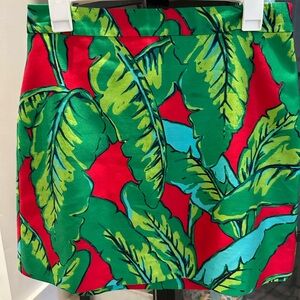 Vineyard Vines Red and Green Leaf Mini Skirt
